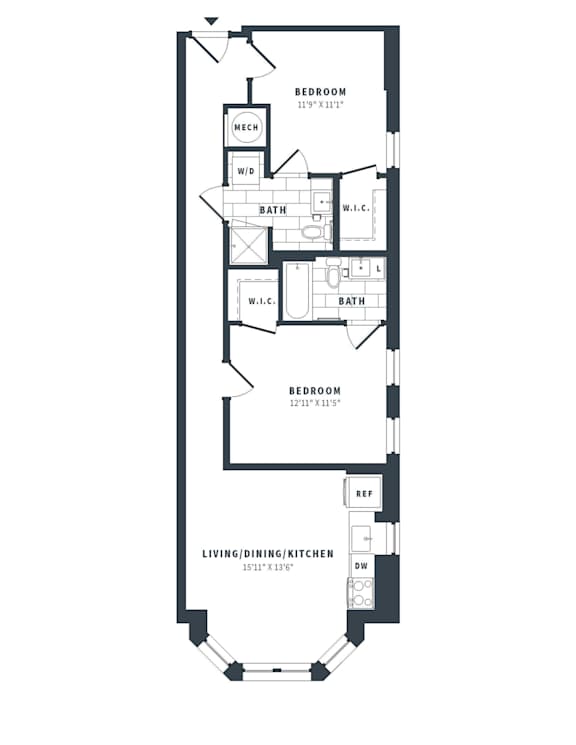 2A Floor Plan at The Vale at the Parks, Washington, DC