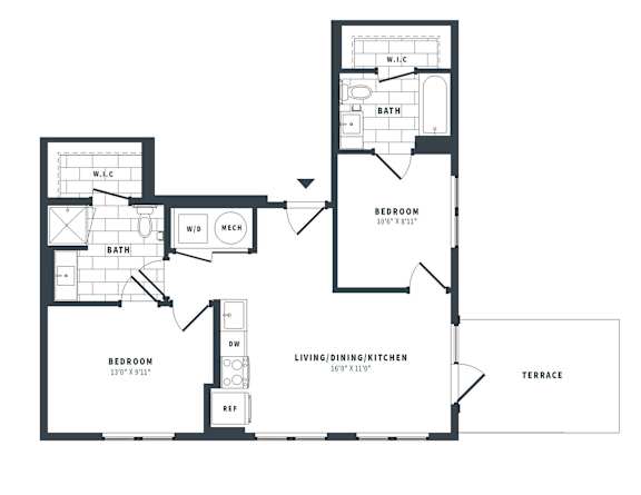 2G Floor Plan at The Vale at the Parks, Washington, DC