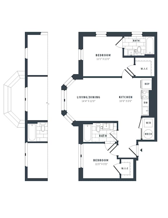 2M Floor Plan at The Vale at the Parks, District of Columbia, 20012