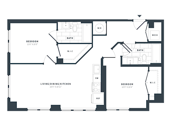 2P Floor Plan at The Vale at the Parks, Washington, DC