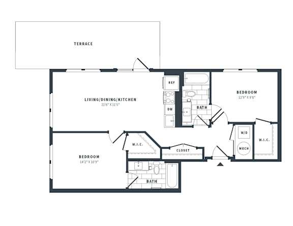 2S Floor Plan at The Vale at the Parks, Washington, 20012