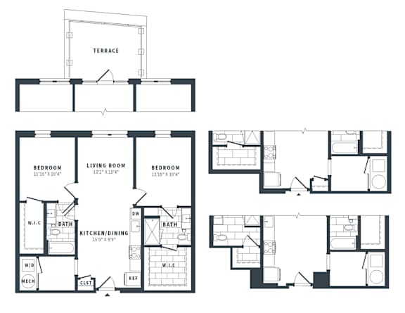 2U Floor Plan at The Vale at the Parks, Washington