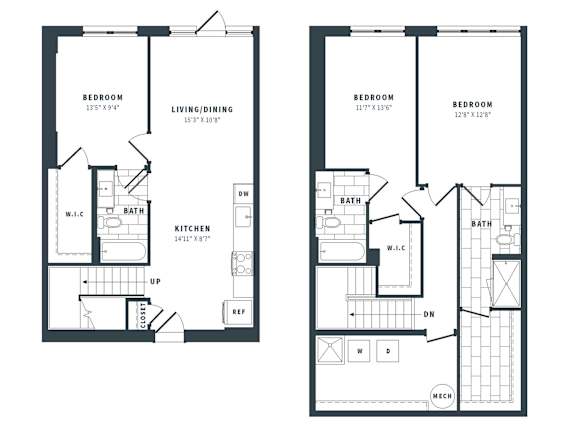 3C Floor Plan at The Vale at the Parks, Washington, DC