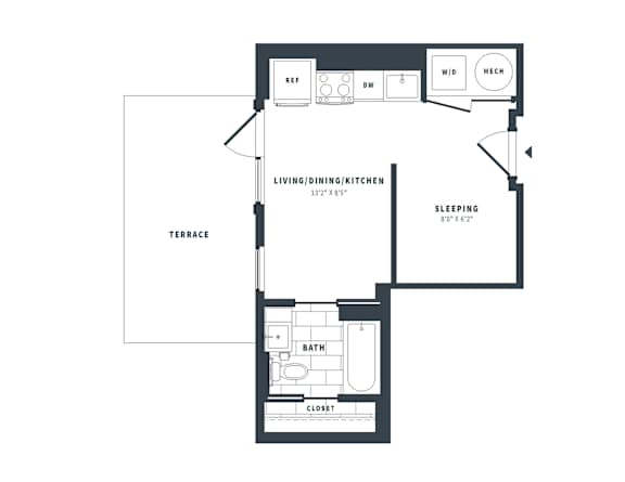 S1 Floor Plan at The Vale at the Parks, Washington, DC