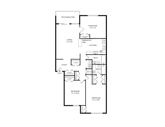 C3 floorplan at Vistas of Annandale, Annandale, Virginia