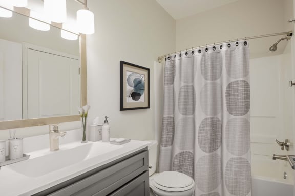Bathroom with Shower at Cambridge Apartments, Raleigh North Carolina