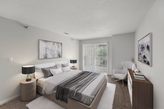 Modern Bedroom at Cambridge Apartments, Raleigh North Carolina
