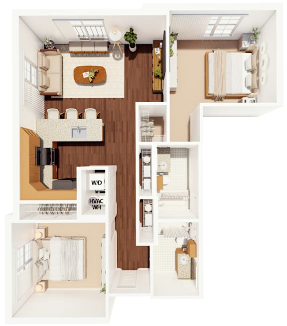 A floor plan of a house with labeled rooms.