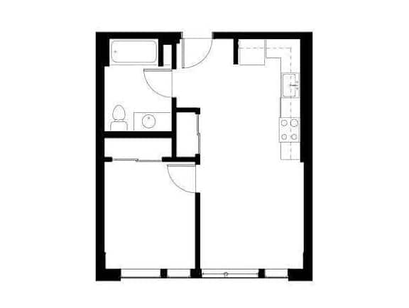 A black and white image of a floor plan for a house.