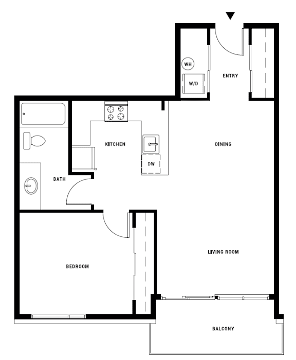 A black and white image of a house floor plan.