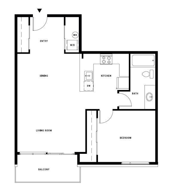 A black and white image of a floor plan for a home.