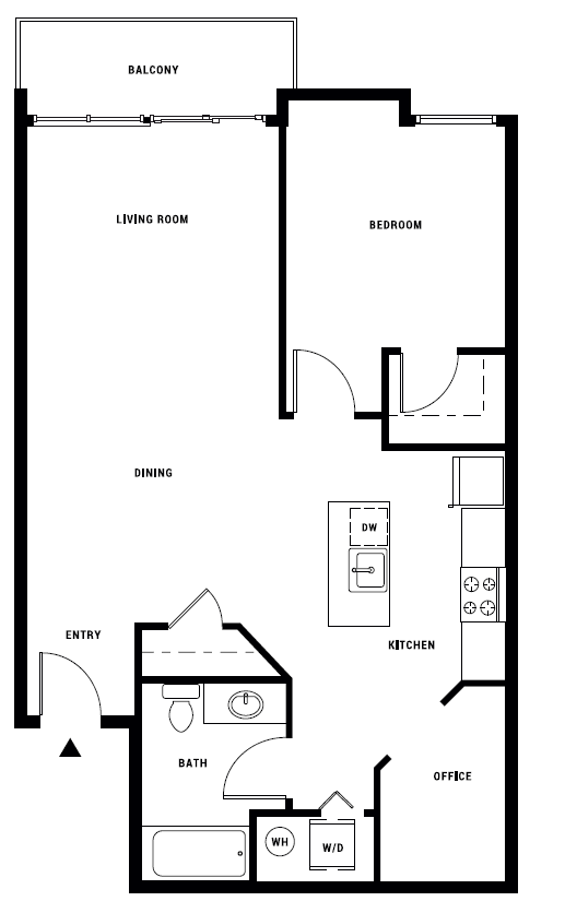 A black and white image of a floor plan for a house.