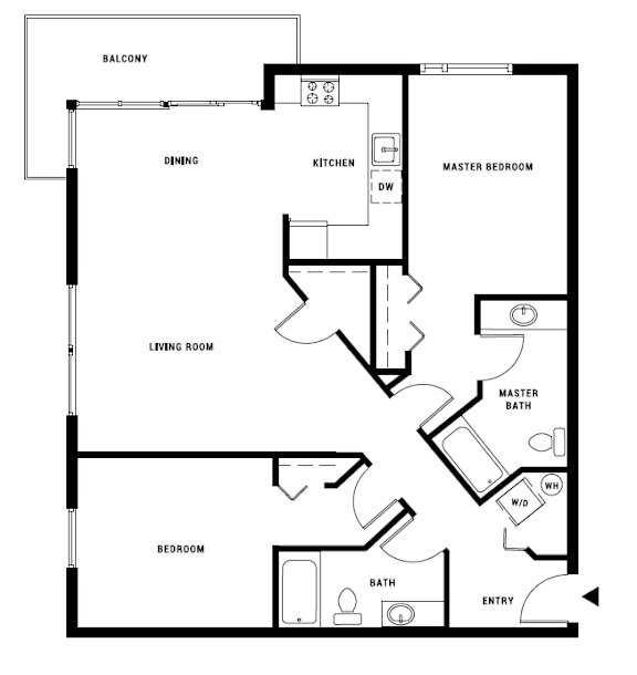 A black and white image of a house floor plan.