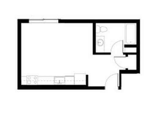 A black and white image of a floor plan of a house.