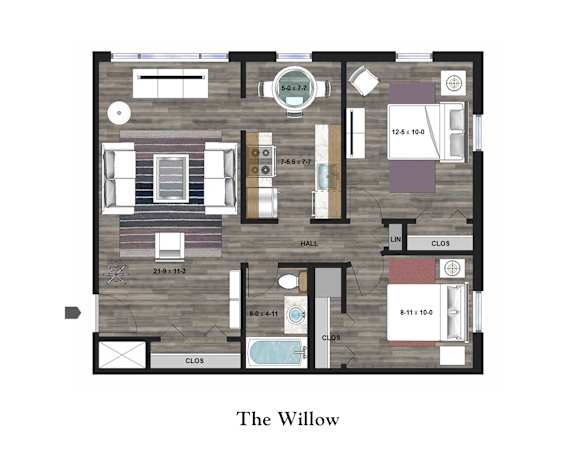 A floor plan of a property named The Willow showing the layout of the rooms.