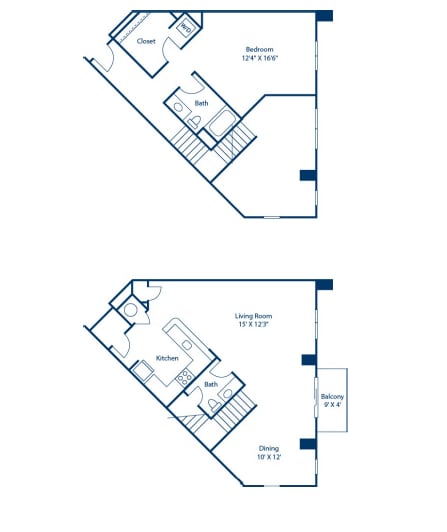 A blueprint of a house with two different floor plans.