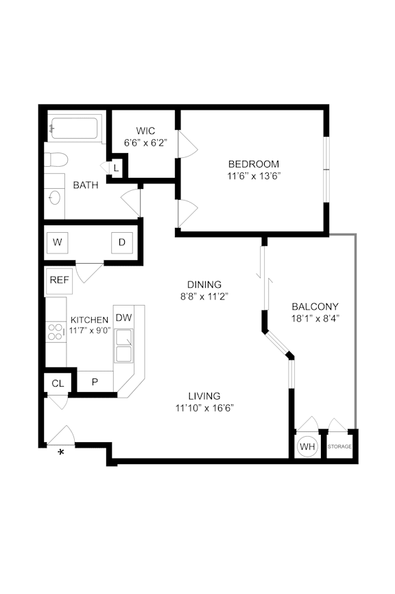 A black and white image of a floor plan for a home.
