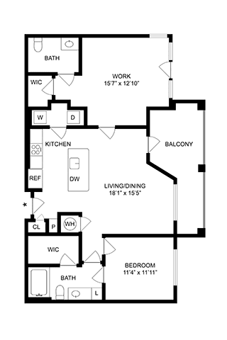 A black and white image of a floor plan for a house.