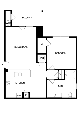 A black and white image of a house floor plan.