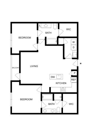 A black and white image of a floor plan for a house.