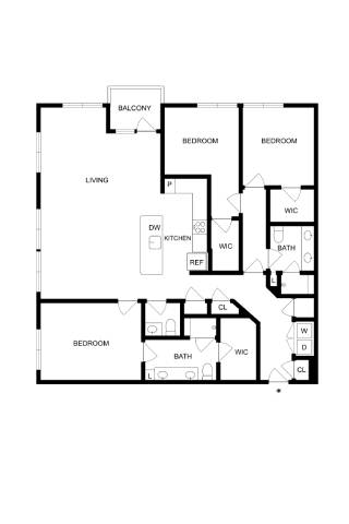A black and white image of a house floor plan.