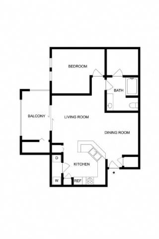 A black and white diagram of a house layout with labeled rooms.