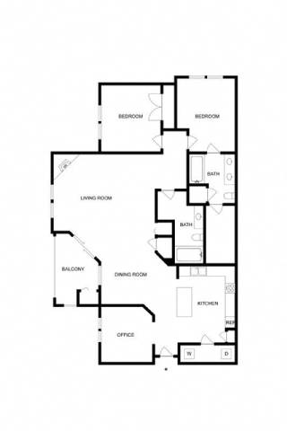 A black and white floor plan of an apartment.