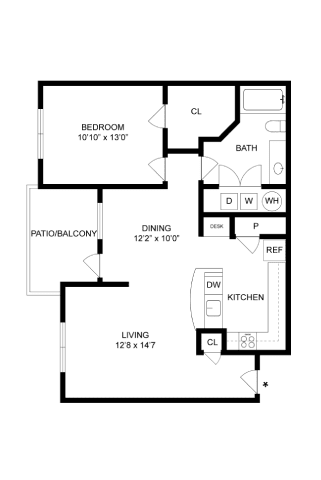 A black and white image of a floor plan for a home.