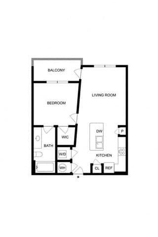 A black and white image of a floor plan for a home.