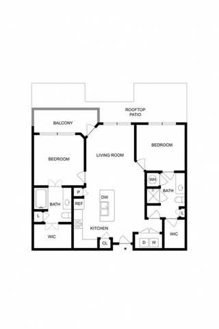 A black and white image of a house floor plan.