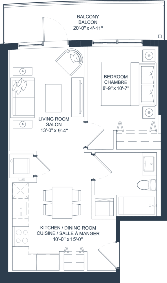 1 bed 1 bath A at The Dale Apartments , Ottawa