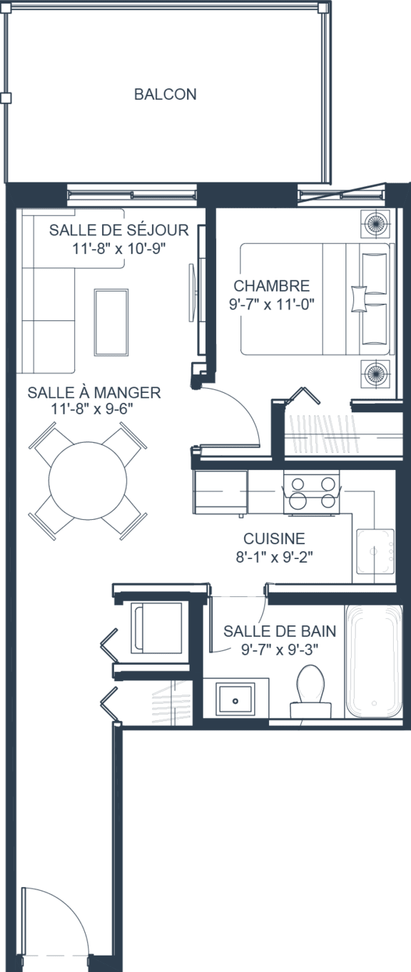 1 bed 1 bath at Champlain Village Urbain Apartments , Quebec, J9H 0K9
