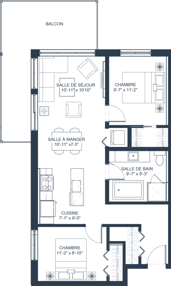 2 bed 2 bath at Champlain Village Urbain Apartments , Gatineau