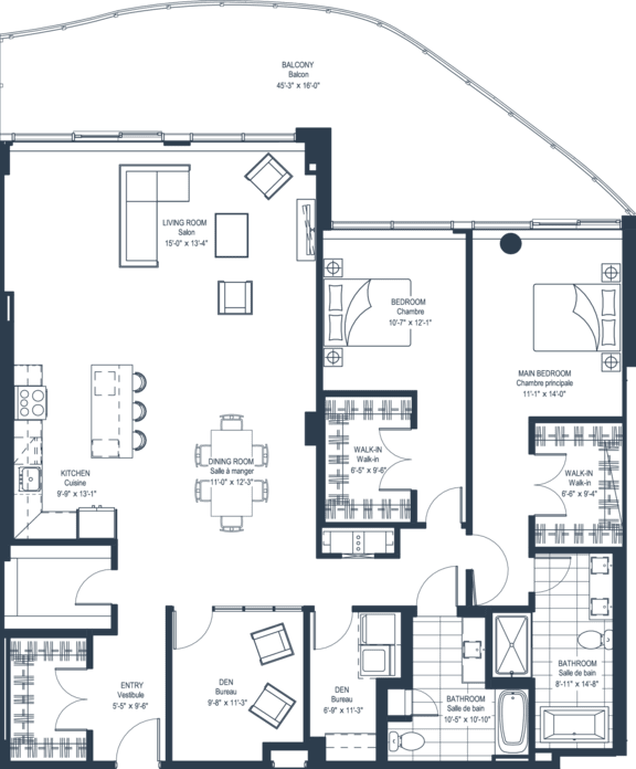 2 bed 2 bath B at Petries Landing I Apartments , Ontario, K4A 1K4