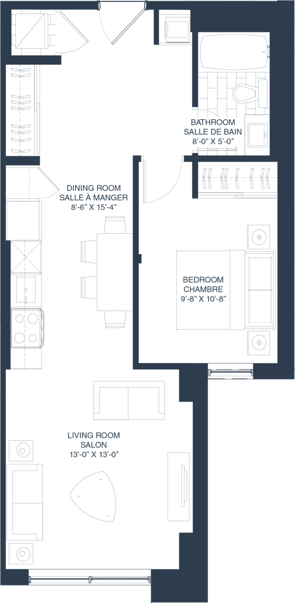 1 bed 1 bath at The Dale Apartments , Ottawa, Ontario