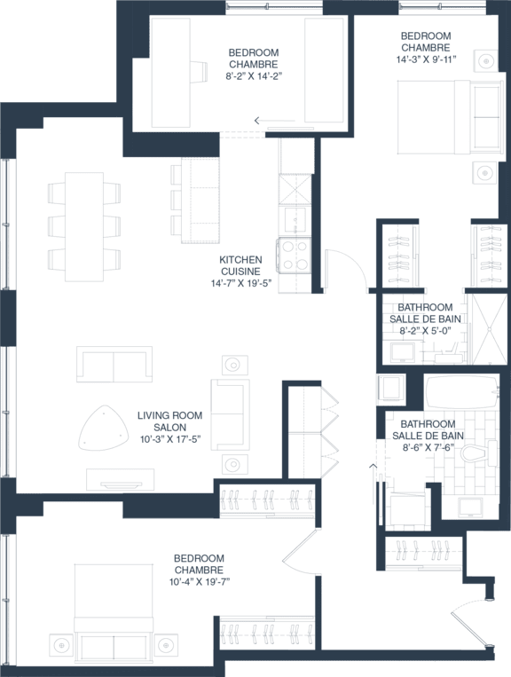 3 bed 2 bath at The Dale Apartments , Ottawa, ON, K1Y 4Y5