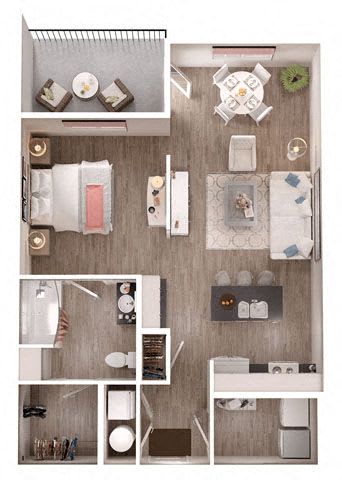 A series of images showing different areas of a modern, minimalist interior design.