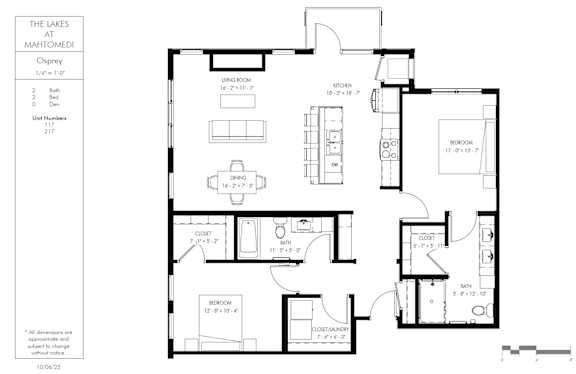 A floor plan for a property at The Lakes at Mahtomedi shows a total of 217 units.