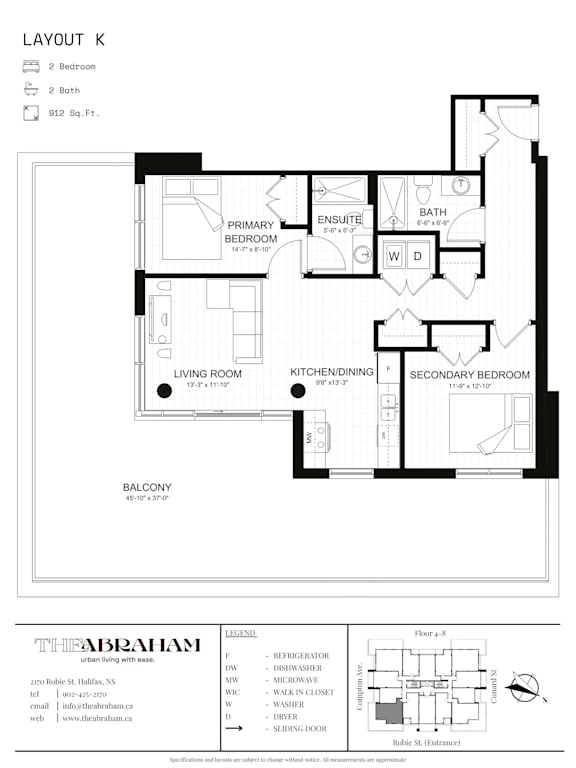 A black and white image of a floor plan for a layout labeled K.