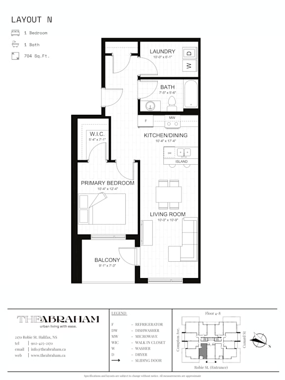 A black and white image of a floor plan for a layout labeled "N".