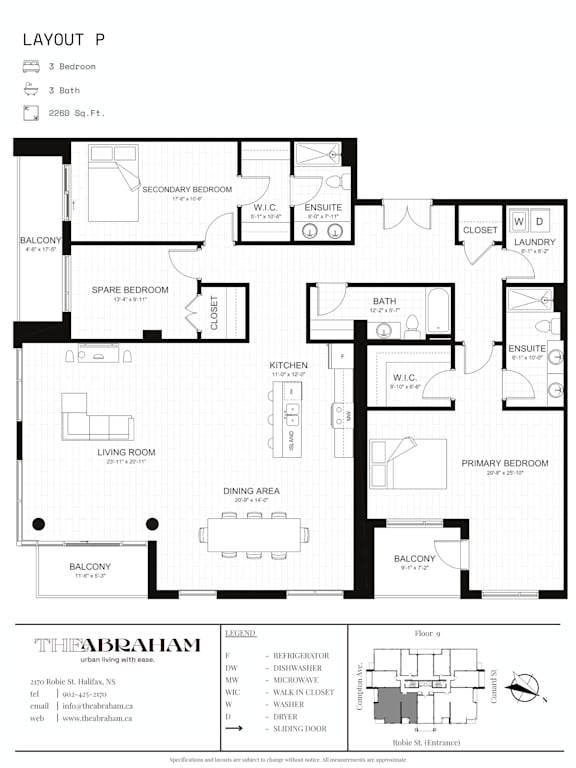A black and white image of a floor plan for a property called The Abra Iam.