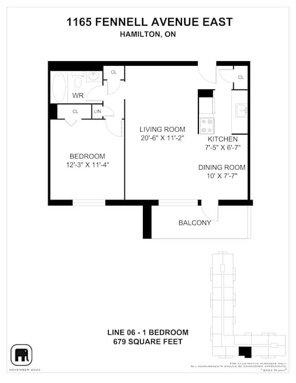 A black and white image of a floor plan for a home at 1165 Fennell Avenue East, Hamilton, ON.