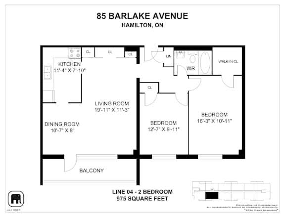 A floor plan for a home at 85 Barlake Avenue in Hamilton, ON.