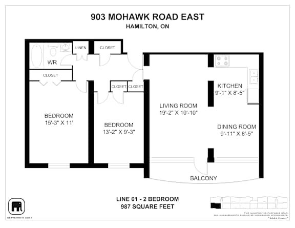 A floor plan for a home at 903 Mohawk Road East in Hamilton, ON.