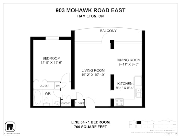 A floor plan for a home at 903 Mohawk Road East in Hamilton, ON.