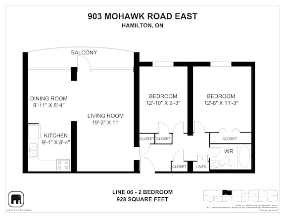 A floor plan for a home at 903 Mohawk Road East in Hamilton, ON.