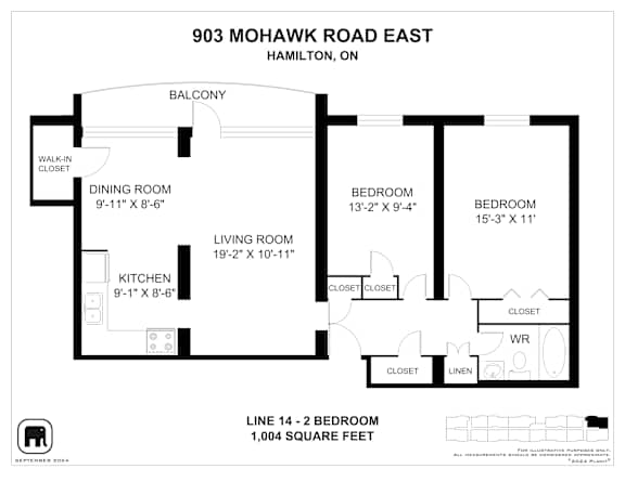 A floor plan for a home at 903 Mohawk Road East in Hamilton, ON.