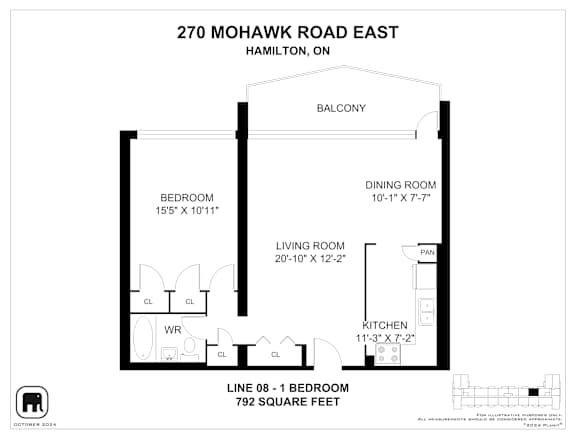 A floor plan for a home at 270 Mohawk Road East in Hamilton, ON.