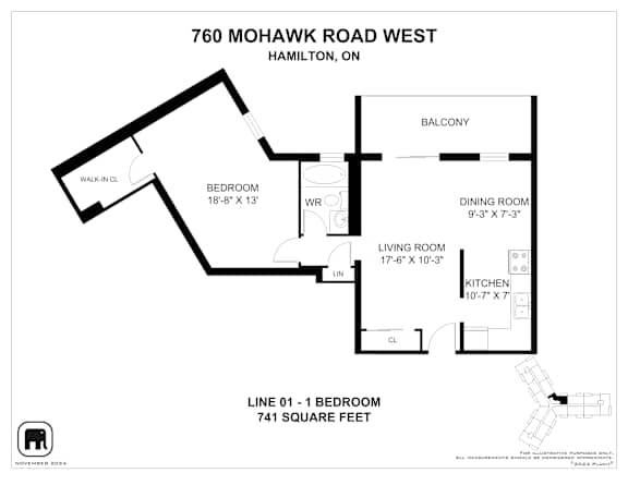 A floor plan for a home at 760 Mohawk Road West in Hamilton, ON is shown.