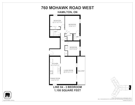 A floor plan for a home at 760 Mohawk Road West, Hamilton, ON is presented.